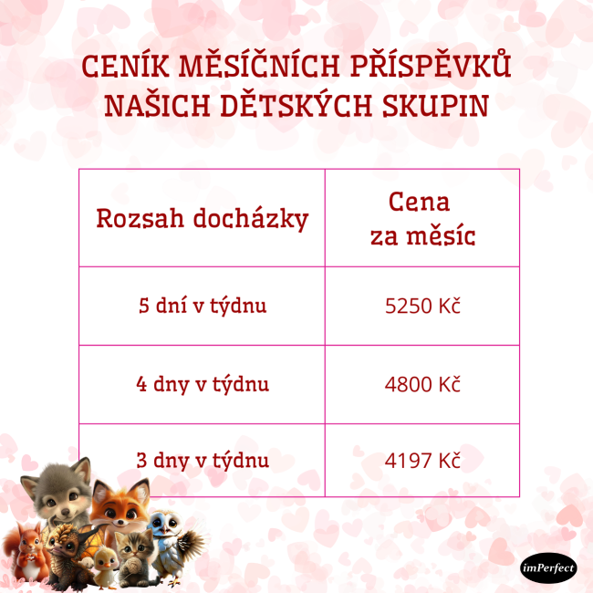 Ceník dětské skupiny 2